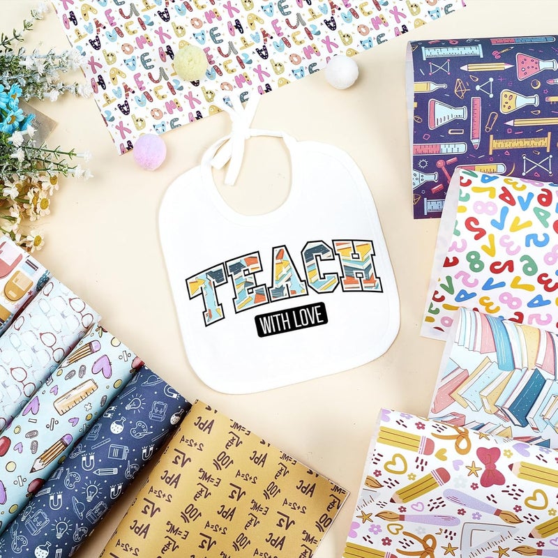 HTVSTD School Days Sublimation Ink Transfer Sheets 10 Sheets 12'' x 10'' Teacher Graphics Sublimation Paper Book,Bag,Alphabet Transfer Sheets for Mugs Tumblers DIY Transfer Paper - Image 4